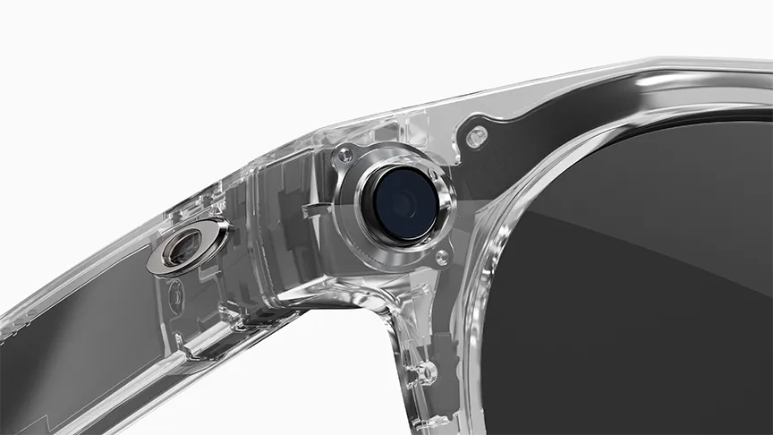 Détail de la monture des lunettes Oakley Meta IA